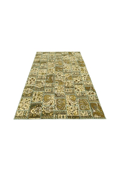 El Dokuma Bünyan Halısı Patchwork 185x260 Yeşil %100 Yün Halı Yeşil