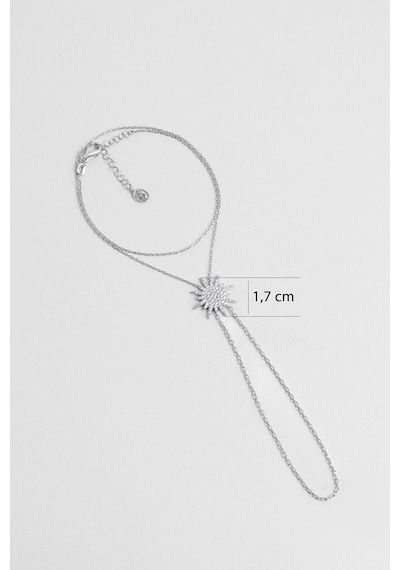 Zühre Yıldızı 18 Ayar Beyaz Altın Kaplama 36 Cm Gümüş Şahmeran Rodyum