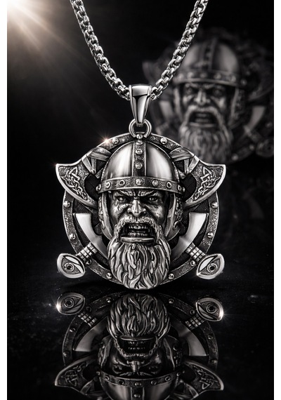 Paslanmaz Çelik Iskandinav Mitolojisi Norse Balta Figürlü Tanrı Odin Kolye / Viking Savaşçı Kolye Gümüş - Gri Paslanmaz Çelik Iskandinav Mitolojisi Norse Balta Figürlü Tanrı Odin Kolye / Viking Savaşçı Kolye Gümüş - Gri