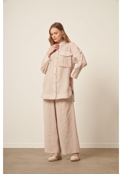 Ftz Women Kadın Modal Cepli Takım Beige 30717 Beige