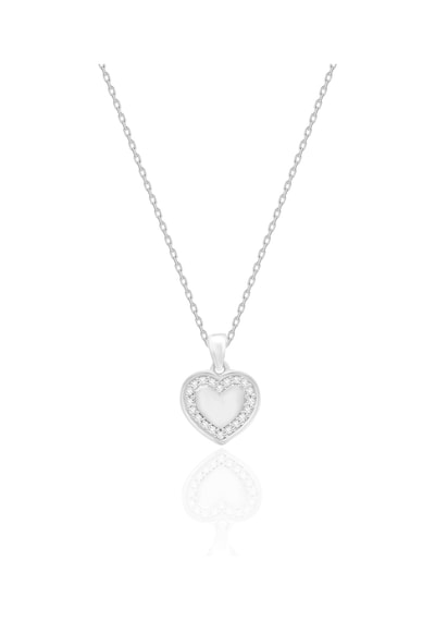 Gümüş Kolye Zirkon Taşlı Kalp Motifli Gümüş İkili Set St143 Gümüş