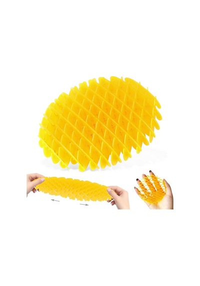 Yeni Nesil Sarı Solucan Stres Oyuncağı Top Anahtarlıklı Model 2 Özellikli Vıp New Yellow Fıdget Worm