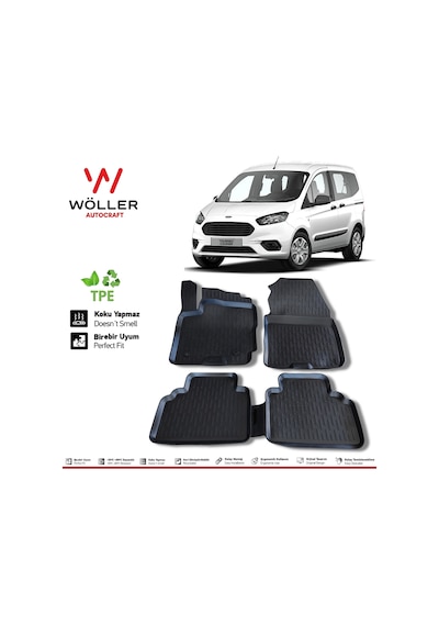 Ford Courier Paspas 2014 2022 Arası 3D Havuzlu Wöller Paspas
