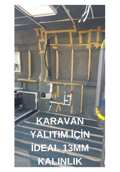 13 Mm Kalınlık 100x100cm 1m2 Yapışkanlı Oto Ses Yalıtım Karavan Oto Konteyner Kaucuk Sünger Ses