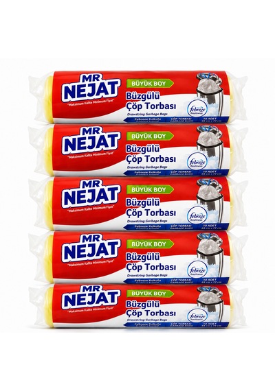 50 Adet Limon Kokulu Büzgülü Büyük Boy Çöp Torbası 65x70cm