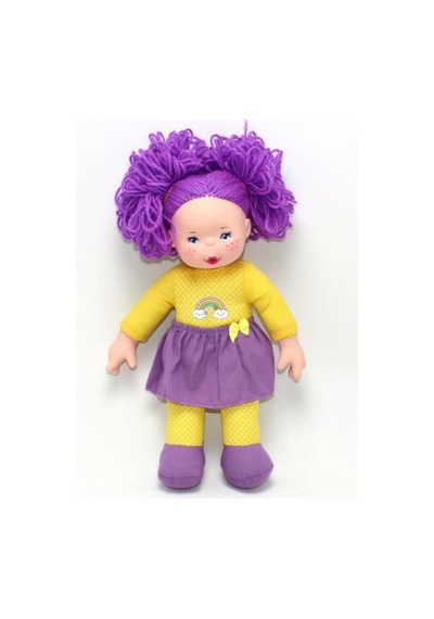 Rengarenk Sevimli Bez Bebek 30 Cm - Mor Renk