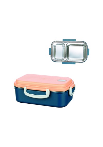 Emilahome Aura Beslenme Kabı Çelik Bölmeli 150-300 Ml 2 Bölmeli Lacivert - 865597056 Lacivert