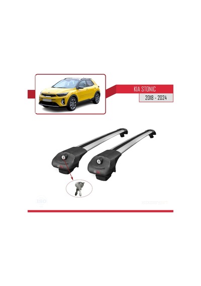 Kia Stonic 2018 Ve Sonrası İle Uyumlu Ace-1 Ara Atkı Tavan Barı Gri