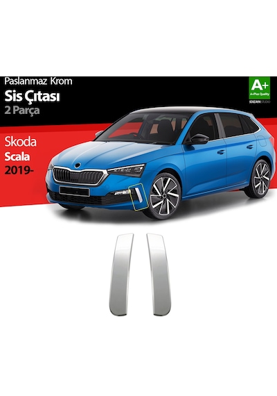 Skoda Scala Krom Sis Farı Çıtası. 304 Paslanmaz. 2 Prç
