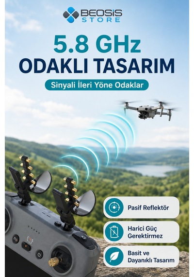 Djı Rc 2 Ve Rc Pro Uyumlu 5,8 Ghz Aynalı Anten Sinyal Güçlendirici 2 Li Menzil Artırıcı Reflektör