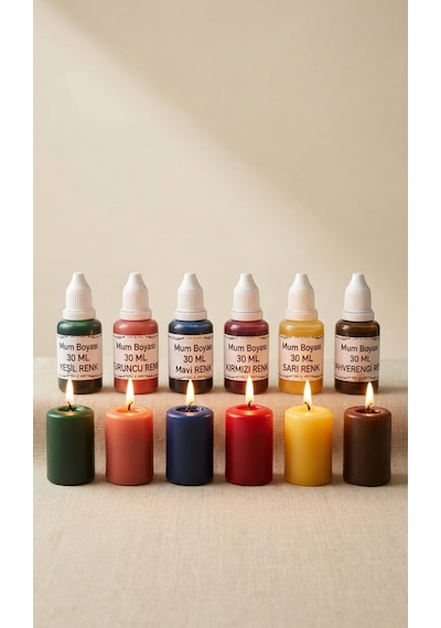 6 X 30 Ml Sıvı Mum Boyası Çok Renkli
