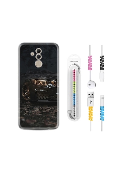 Huawei Mate 20 Lite Kılıf Kablo Koruyuculu Black Car 1768