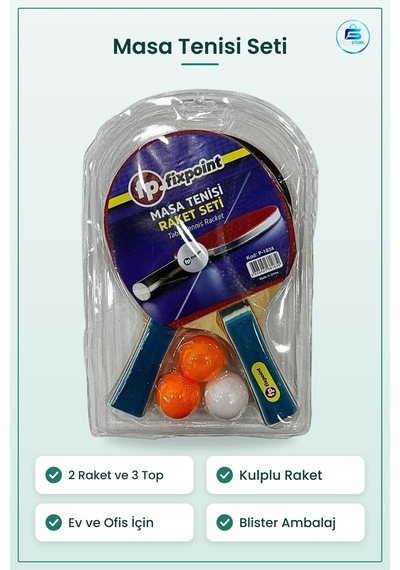 Masa Tenisi Seti 2 Raket 3 Top Kulplu Raketli Pinpon Oyun Ev Ofis