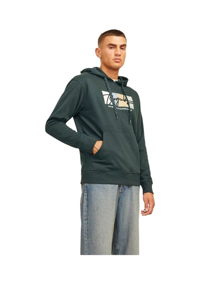 Jack & Jones Erkek Kapüşonlu Sweatshirt 12262421 Yeşil