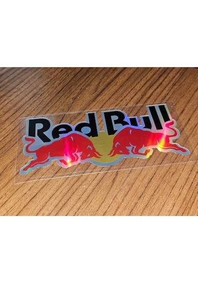Red Bull Hologram Özel Üretim Sticker - Red Bull Sticker Hologramlı Ürün