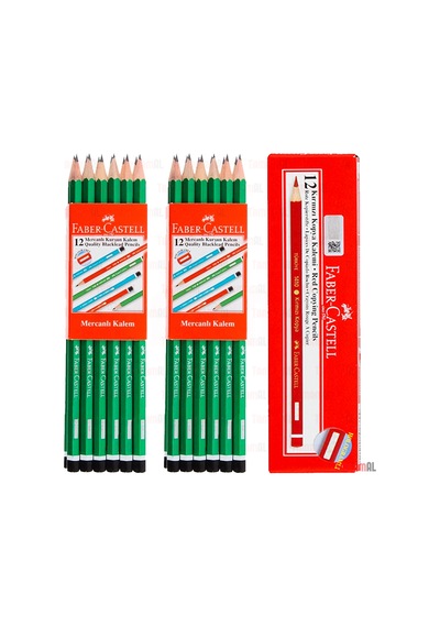 Faber Castell 2 Düzine Kurşun Kalem + 1 Dz Kırmızı Kopya Kalemi
