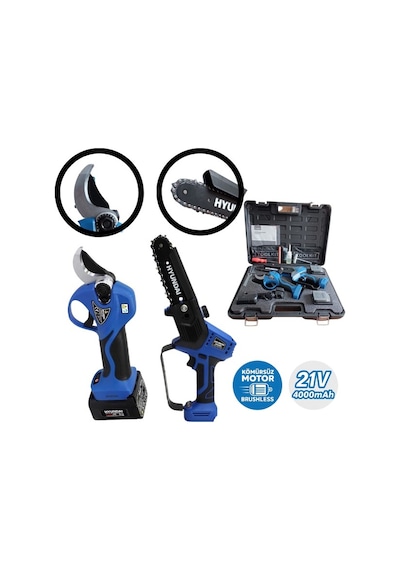 Hyundai HCS306XP + Lasercut 35XP Akülü Budama Seti Çift Akülü Profesyonel Bahçe Bakım Seti