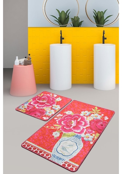 Vaso Blu Djt 2 Li Set Banyo Paspası Klozet Takımı Çok Renkli