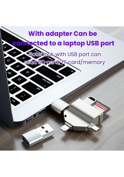 Apera Nr18 Otg 7 İn 1 Lightning Type C Usb Micro Usb Hafıza Kart Okuyucu Ios 13 İphone Android