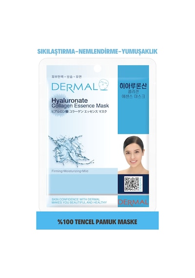 Dermal Hyaluronate Kolajen İçerikli Cilt Bakım Maskesi 10'lu