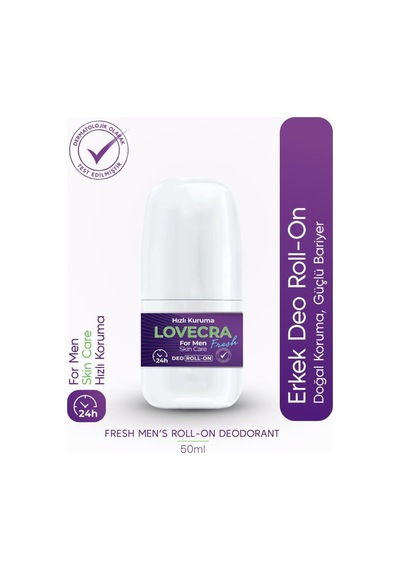 Doğal Erkek Deo Roll On 24 Saat Etkili Terleme Önleyici Ter Kokusuna Karşı Koruma Ferahlık 50 Ml