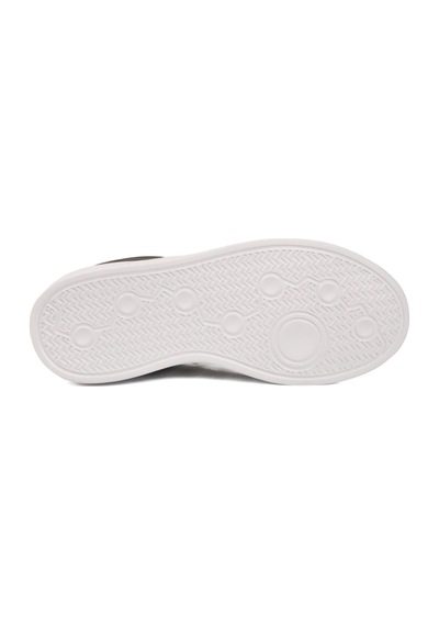 Walkway Siyah Beyaz Bağcıklı Cilt Hafif Unisex Spor Ayakkabı Senti G Siyah - Beyaz