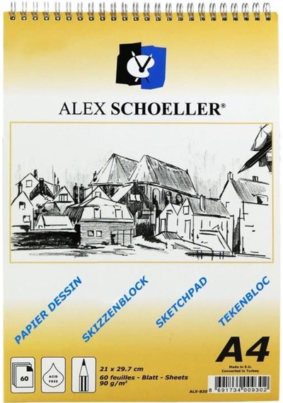 Alex Schoeller Spiralli Eskiz Blok A4 – 60 Yaprak 90g