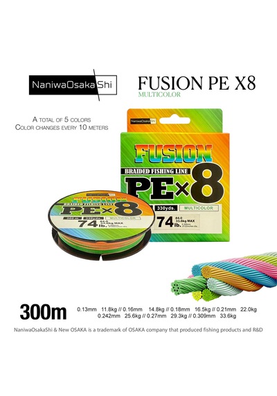 Nanıwaosakashı Fusıon 8x 300mt Multıcolor 0,13mm