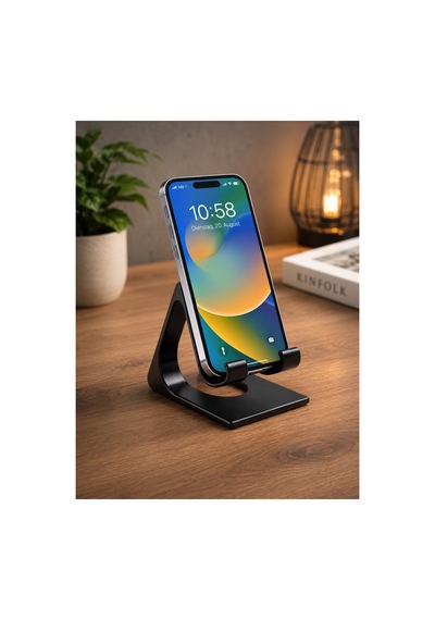 Dekoratif Telefon Standı Siyah Siyah