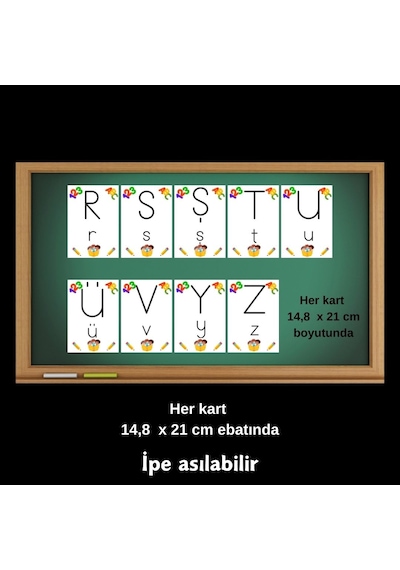 İlkokul Alfabe Kartları 03 Asılabilir