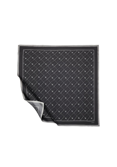İpekevi Twill İpek Eşarp - Monogram - Siyah Gümüş - Siyah Gümüş