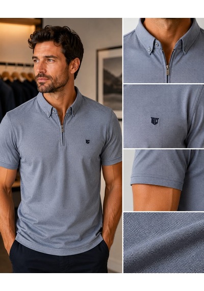 Craft Kagi Fermuarlı Polo Yaka Tişört Lacivert