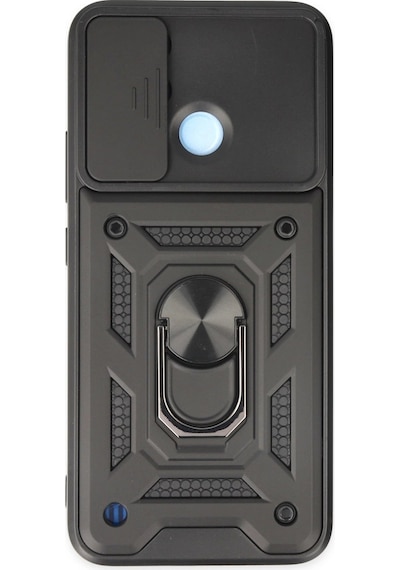 Realme C25y Kılıf Pars Lens Yüzüklü Silikon Siyah