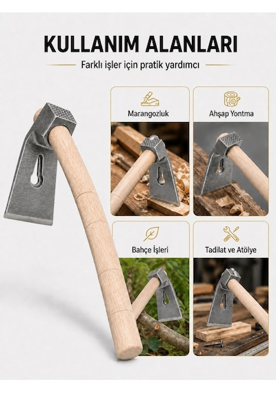 500 Gr Çelik Keser Dayanıklı Çift Yönlü Ahşap Saplı Ergonomik