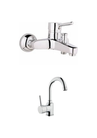 Inventa Delta Lavabo Bataryası + Aç Kapa Banyo Bataryası Krom