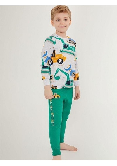 Cantoy Erkek Çocuk Araba Baskılı Pijama Takımı-16028 Grı