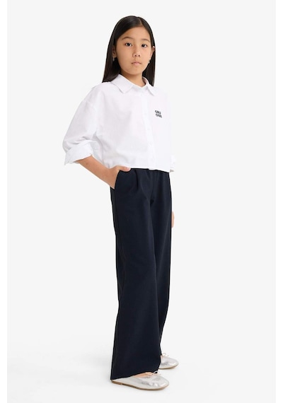 Defacto Kız Çocuk Straight Wide Geniş Bol Paça Pantolon F2432a825aunv113 Lacivert