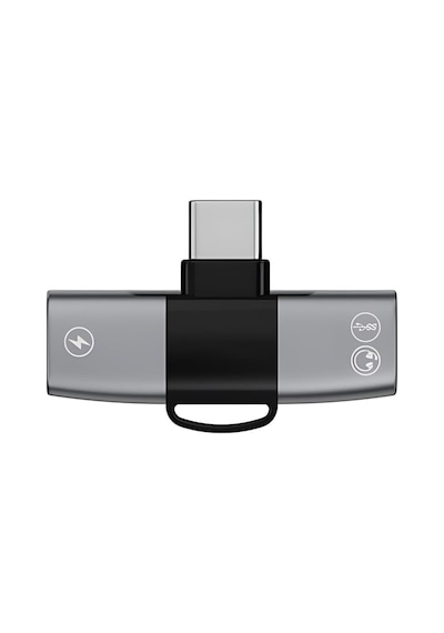 Polham Type C To 2x Type C Girişli Şarj Ve Kulaklık Çoğaltıcı Adaptörü, 30w Şarj Destekli Çoğaltıcı