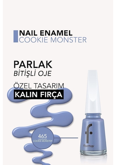 Flormar Sedefli Parlak Oje (MAVİ) - Nail Enamel - 465 Cookie Monster - 8682536036191