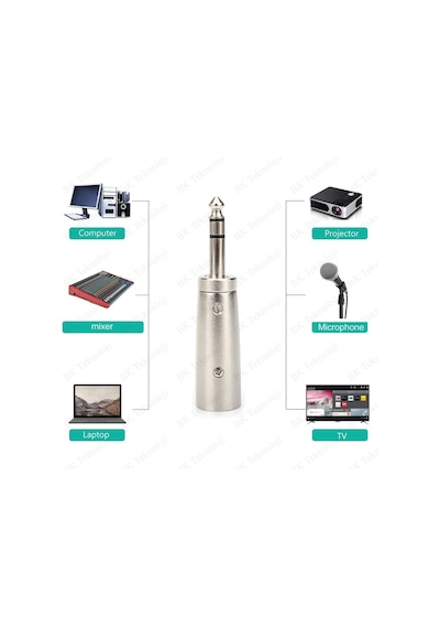 3-Pin Xlr Erkek To 6.35Mm Stereo Erkek Ses Kablosu Mikrofon Adapt