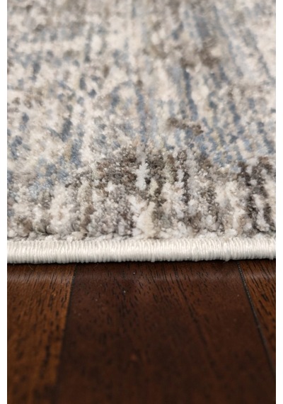 Vivanni Home Everlynn Polyester Vintage Halı Pamuk Atkı Tabanlı Modern Dokuma Ev Halısı Mavi Beyaz