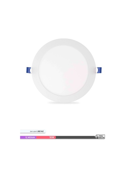 ACK Sıva Altı Yuvarlak LED Panel Armatür 6500K 18W AP01-01830 Beyaz