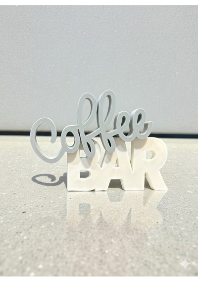 Gri Coffee Bar Dekoratif Biblo - Kahve Köşenize Sıcaklık Katan Samimi Aksesuar