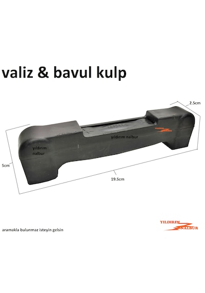Valiz Düğmeli Çekme Kolu 19.5cm Siyah Renkli Orta Boy Bavul Kulp