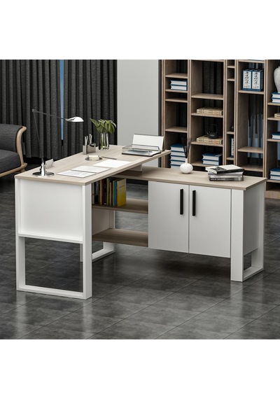 Ares Çalışma Masası Ofis Masası Bilgisayar Masası Beyaz - Alize Beyaz