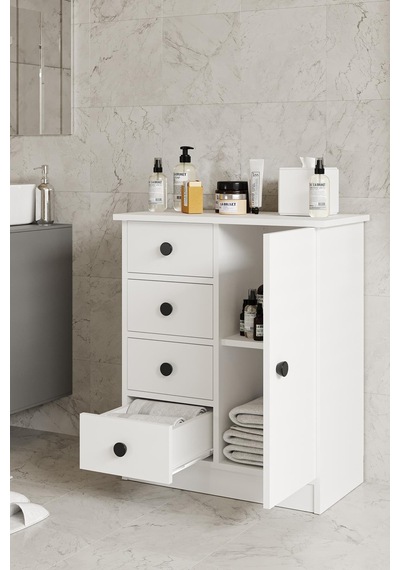 Elmar Çok Amaçlı Banyo Dolabı Beyaz Beyaz