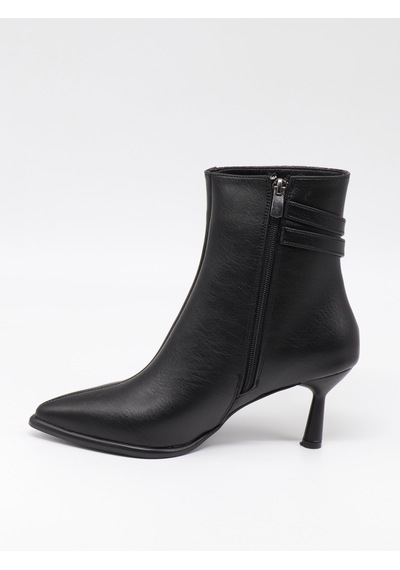 Nesilshoes Nesil Shoes Delux 730 Siyah Topuklu Kadın Kışlık Bot