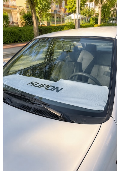 Beyaz Kupon Desenli Araç Göğüs Koruyucu Örtüsü