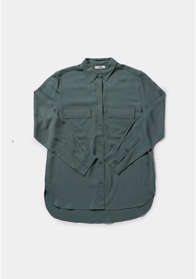 Colin's Colins Regular Fit Shirt Neck Düz Kadın Yeşil Uzun Kol Gömlek Cl1078737 Q1.v1 Duc Duckgreen