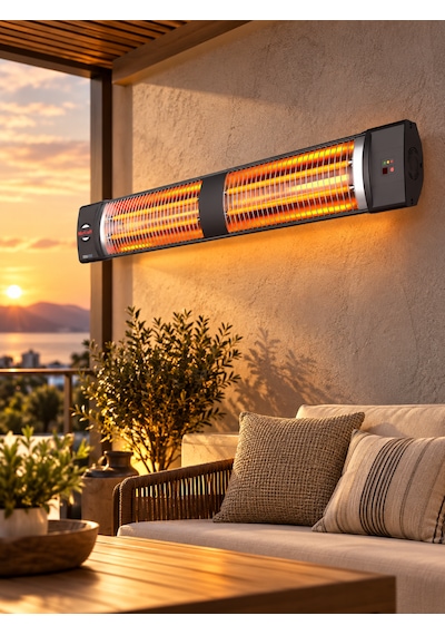 Square 2800 Watt 2 Kademeli Infrared Uzaktan Kumandalı Duvar Tipi Isıtıcı